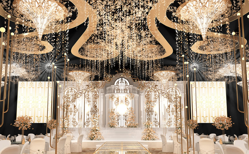 临安花木兰喜事汇金色大厅效果展示